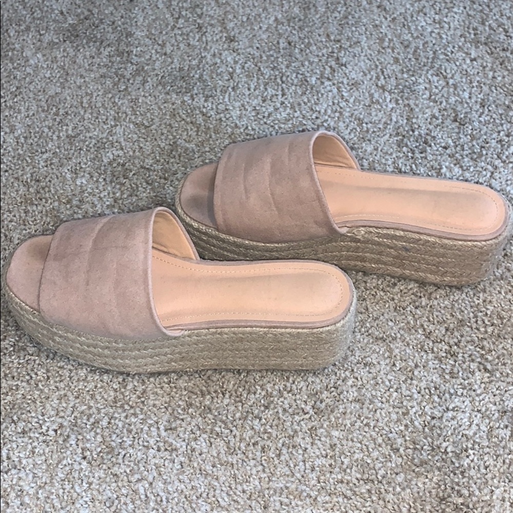 Pink platform sandals